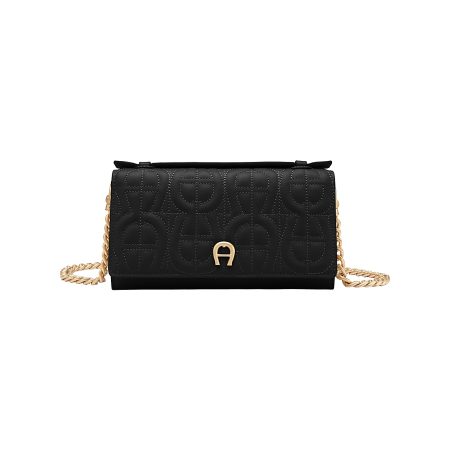 Aigner High-Quality Women Wallet On Chain With Handle Leather Accessories Black