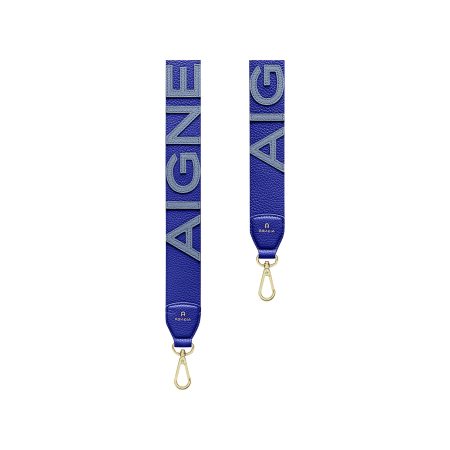Aigner Leather Accessories Ergonomic Logo Shoulder Strap 100 Cm Luxe Blue Women