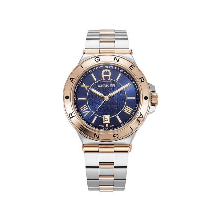 Aigner Men Professional Men’s Watch Trieste Silver Rose Gold Watches