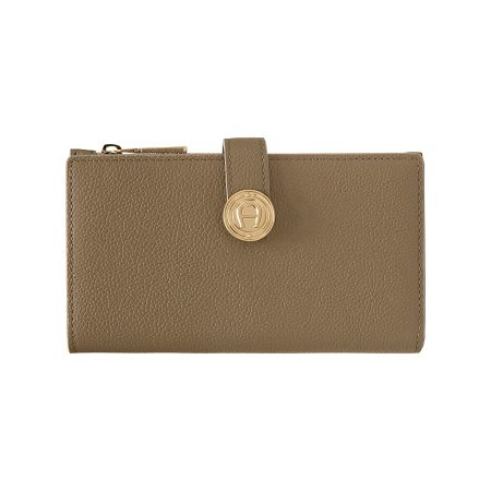 Aigner Taupe Leeloo Bill And Card Case Wallets Discounted Women