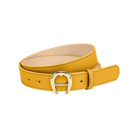 Aigner Women Belts Original Tanned Yellow Logo Belt 3 Cm
