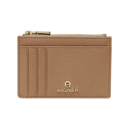 Aigner Women Selena Card Case Trusted Warm Taupe Wallets