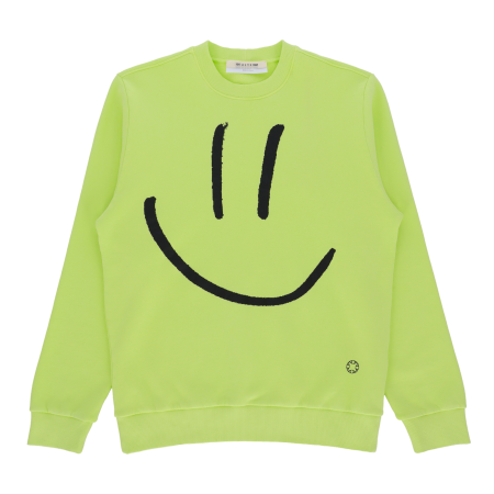 Alyx Smiley Crewneck Sweatshirt Men Neon Yellow 1017 Alyx 9Sm Sweatshirts