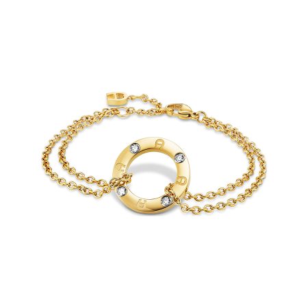 Bracelet With Ring Pendant Women Aigner Delicate Gold Coloured Jewelry