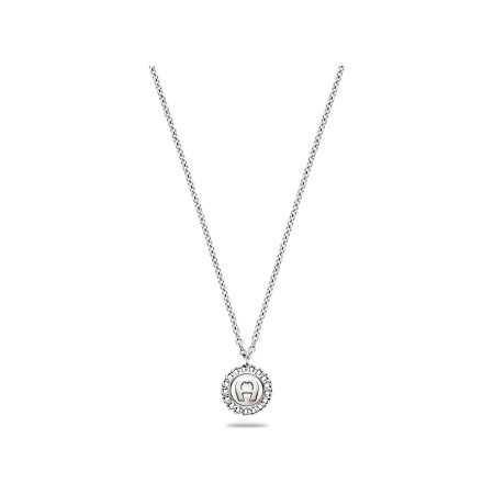 Jewelry Women Necklace With Logo And Mother Of Pearl Ergonomic Silver Coloured Aigner