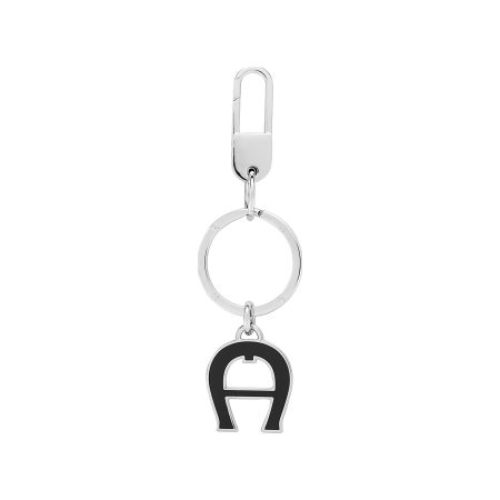 Limited Time Offer Keychains & Key Cases Black Logo Keychain Aigner Women