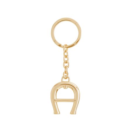 Logo Keyring Aigner Natural Keychains & Key Cases Gold Coloured Women