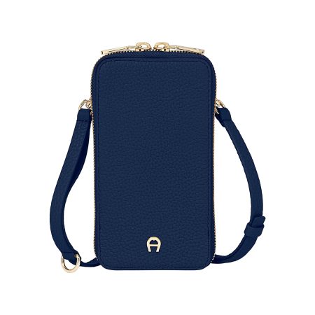 Luxe Blue Fashion Phone Pouch Aigner Women Flexible Leather Accessories