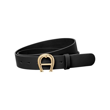 Perfect Women Belts Aigner Logo Belt 3 Cm Black