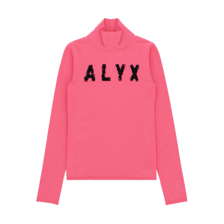 Pink/Black Women Intarsia Logo Turtleneck Knitwear 1017 Alyx 9Sm