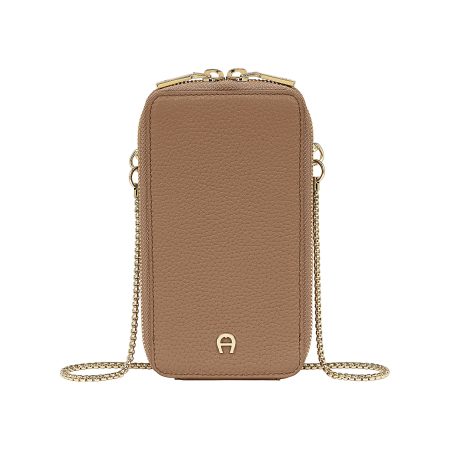 Safe Smartphone Pouch With Chain Women Leather Accessories Aigner Warm Taupe