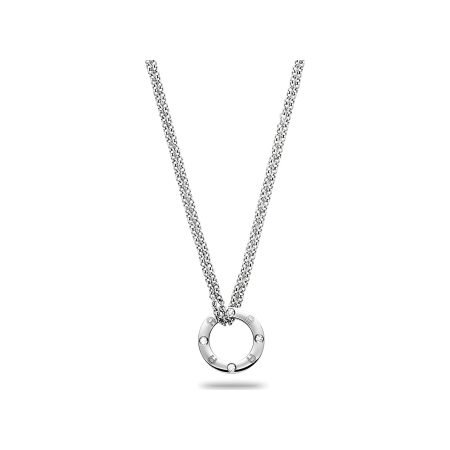 Silver Coloured Necklace With Ring Pendant Women Aigner Jewelry Giveaway