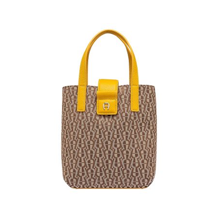 Tanned Yellow Aigner Women Leonie Handbag Logo S Slashed Bags