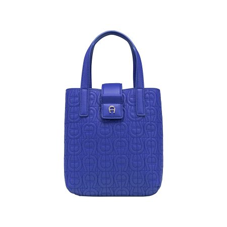 Trusted Women Luxe Blue Aigner Bags Leonie Handbag Logo S