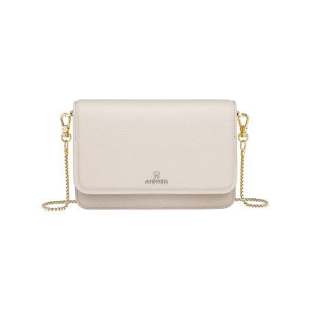 Wallet On Chain Women Pearl White Easy-To-Use Leather Accessories Aigner