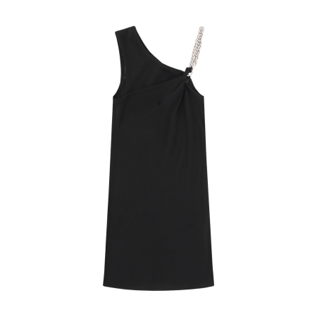 Women Black Dresses 1017 Alyx 9Sm Ribbed Dress With Chain